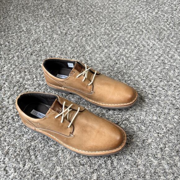Steve Madden Men\'s Harpoon Oxford Shoes Tan Brown Leather Size 10 New